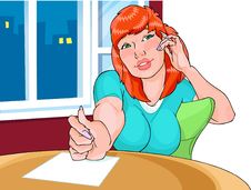 Girl At The Table Stock Images Girl At The Table Stock Images