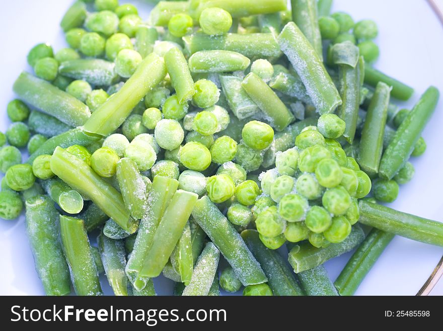 Frozen vegetables-peas and string beans