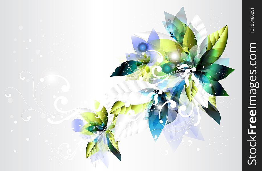 Abstract Background With Green And Blue