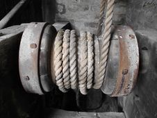 Old Horizontal Wooden Windlass. Royalty Free Stock Photography Old Horizontal Wooden Windlass. Royalty Free Stock Photography