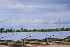 Solar Power Plant Under Construction Thailand Royalty Free Stock Images