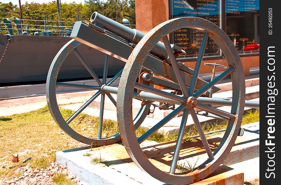 Antique guns on display in the South of Thailand. Antique guns on display in the South of Thailand.