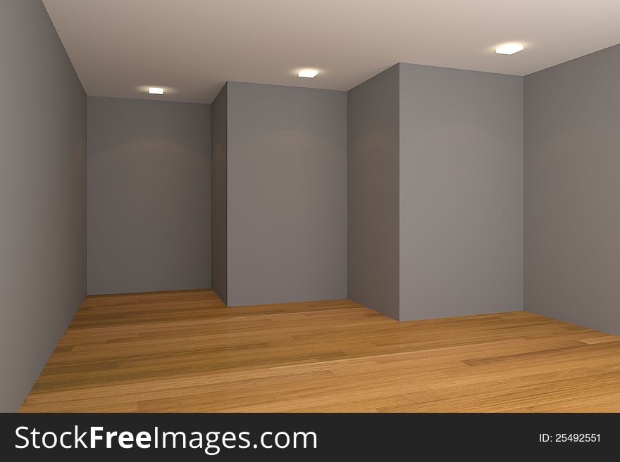 Home interior rendering with empty room color wall and decorated with wooden floors. Home interior rendering with empty room color wall and decorated with wooden floors.