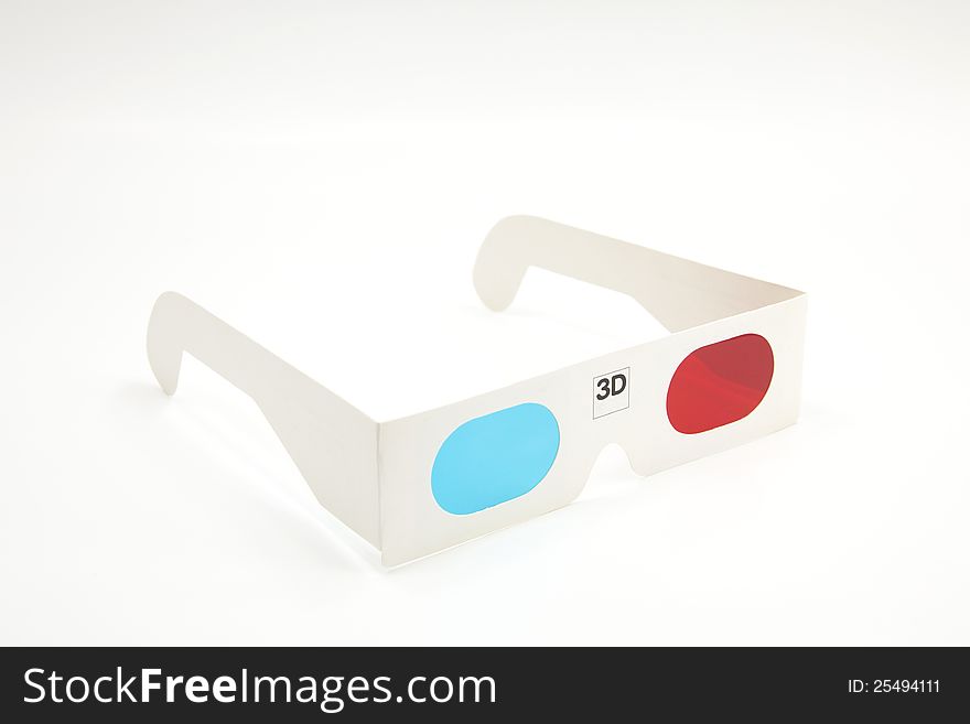 3D glasses on white background