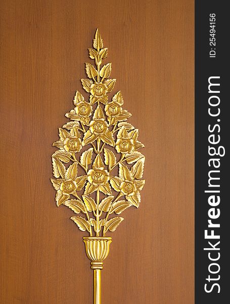 Carved of Golden flower for decoration