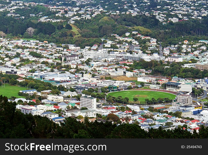 A photo of Wellington city on North Island, New Zealand