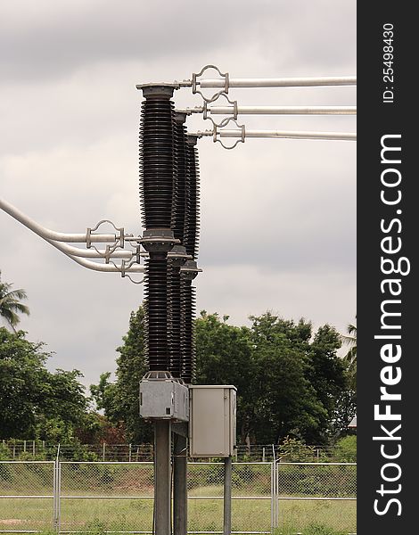 Part Of High-voltage Substation With Disconnectors