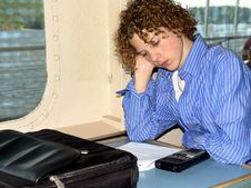 Teen Doing Homework Stock Photography