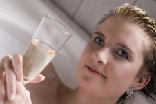 Champagne Bath Royalty Free Stock Image Champagne Bath Royalty Free Stock Image