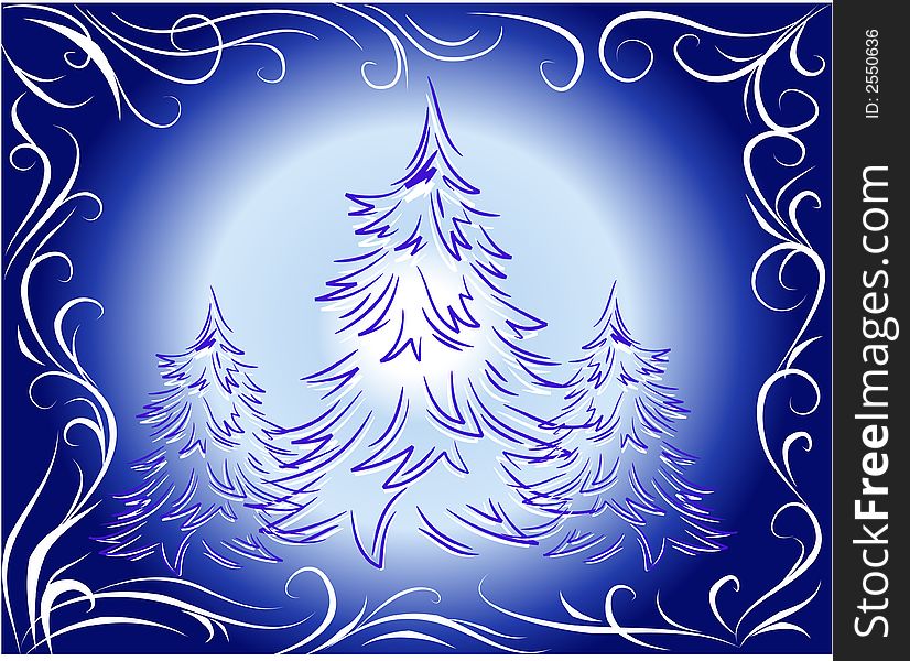 Elegant christmas tree design for card. Elegant christmas tree design for card
