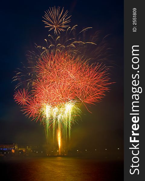 Fireworks With Reflections