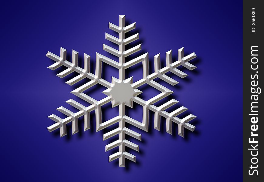 Snowflake graphic element with shadow