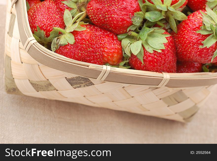 Many strawberries in the basket