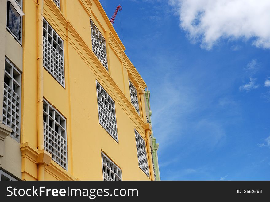 Historical building and blue skies in the city