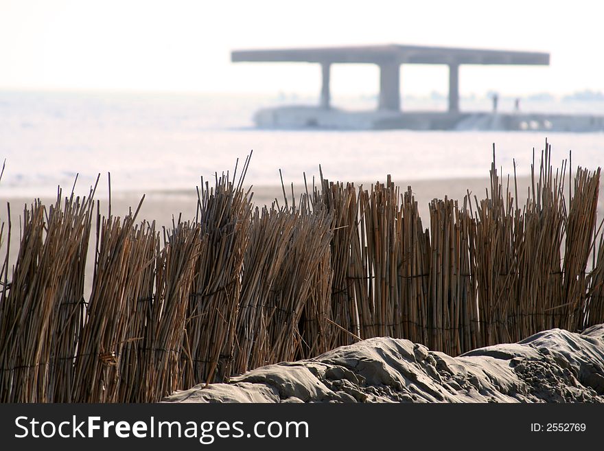 A beautiful view over the ocean in winter. A beautiful view over the ocean in winter