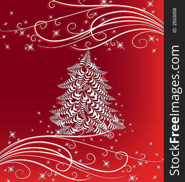 Elegant christmas tree design for card. Elegant christmas tree design for card