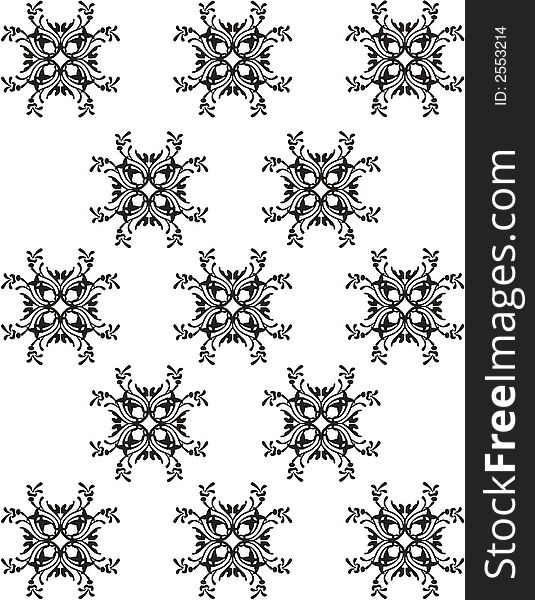 Black abstract ornament illustration over white background