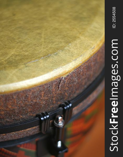 A close up of a Djembe's drum head. A close up of a Djembe's drum head