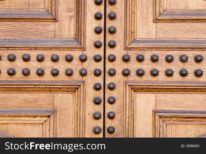 Light wooden castle door fragment