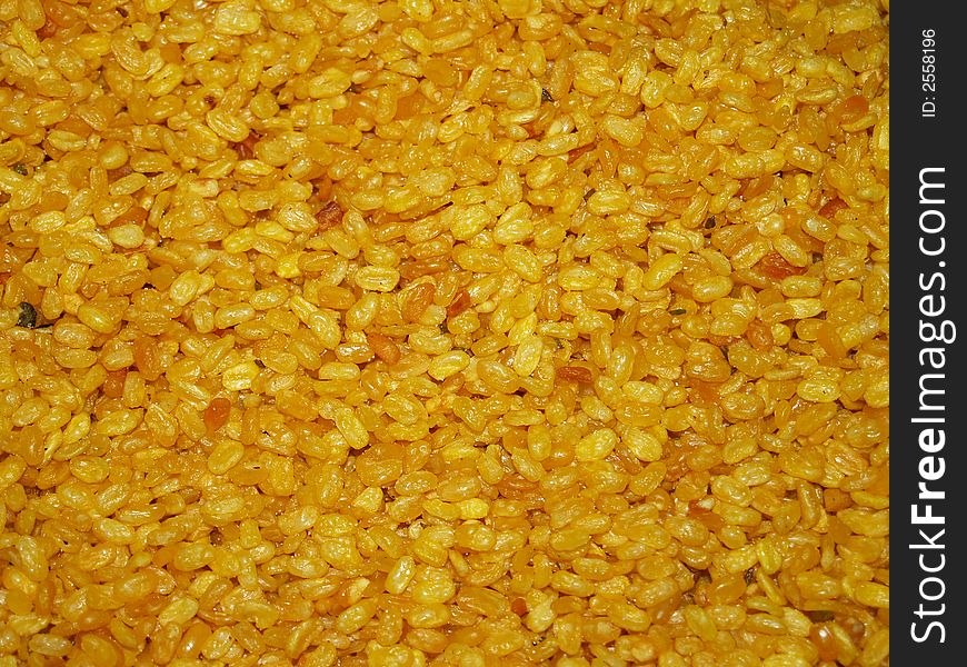 Mass of Indian bakery fried peas.
