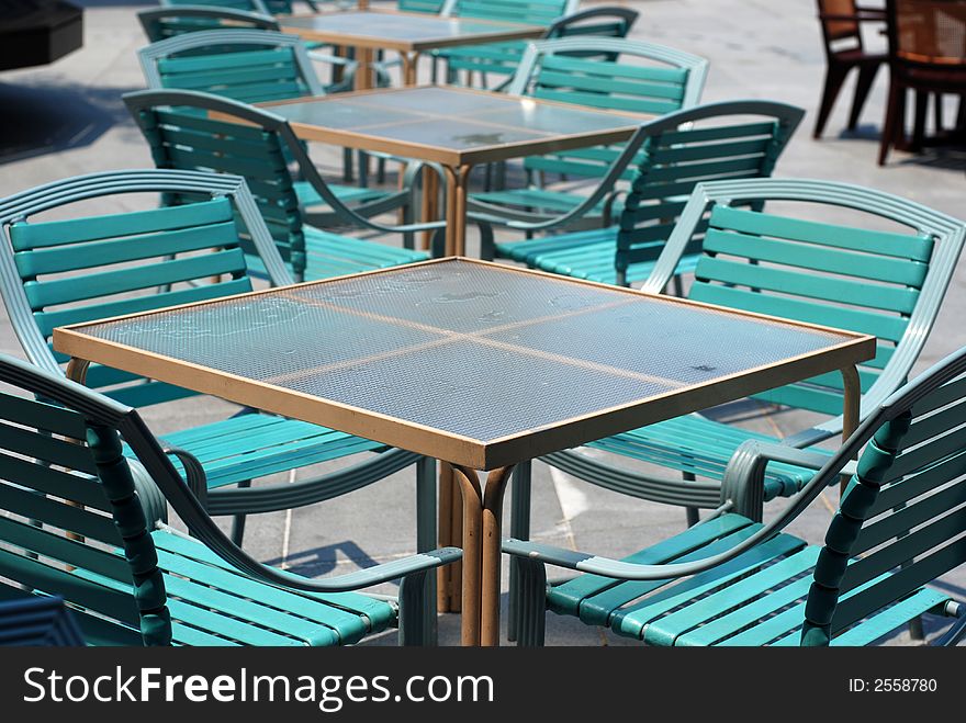 Chair and table in the cafe