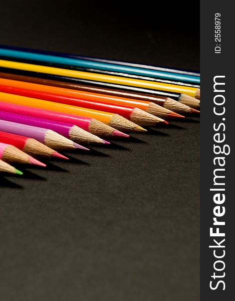 Sharp color drawing pencils line. Sharp color drawing pencils line
