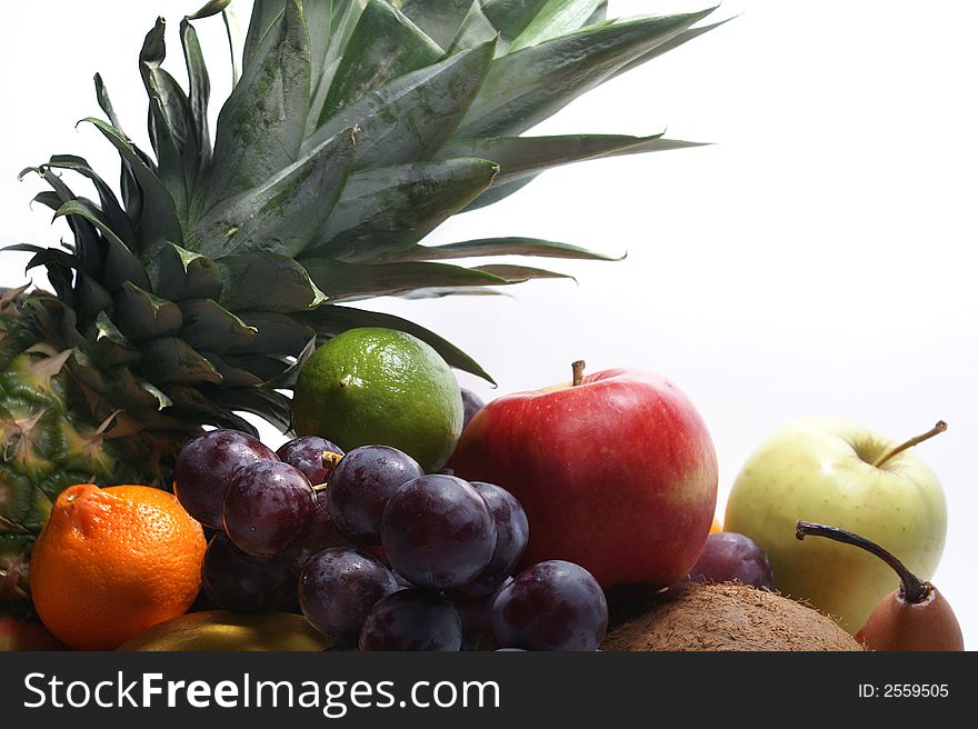 Fruits isolated on white