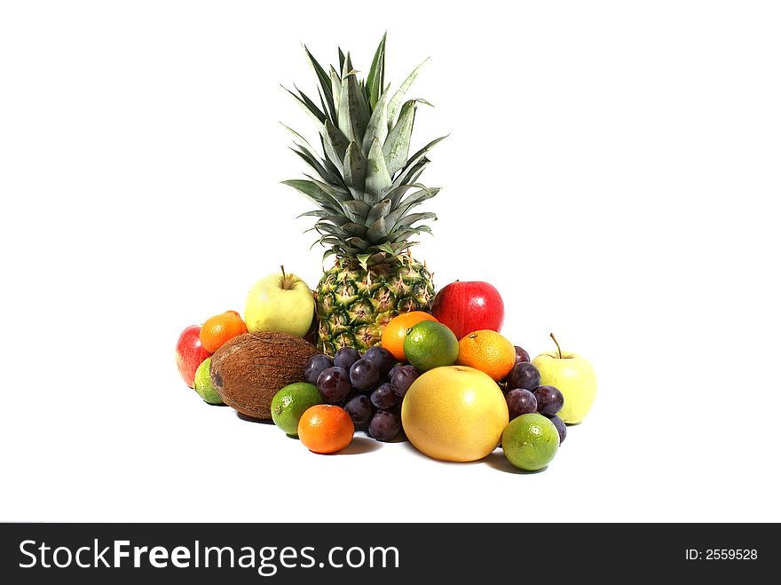 Fruits isolated on white