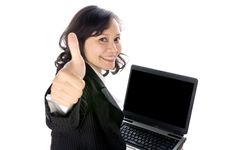 Happy Woman Using Laptop Stock Photography Happy Woman Using Laptop Stock Photography