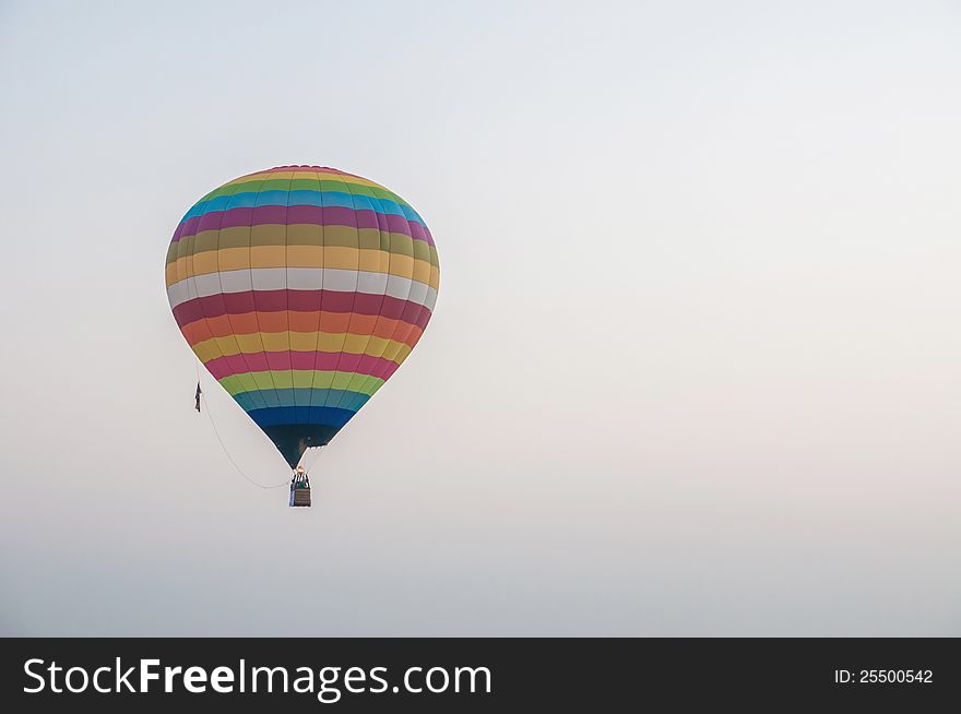 Colorful Hot Air Balloon In Early Morning Flight A