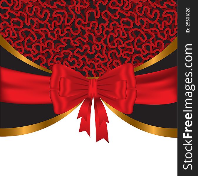Elegant, festive background with shiny red and gold ribbons. Elegant, festive background with shiny red and gold ribbons