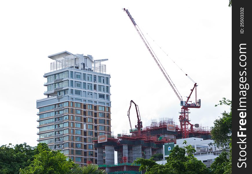 Building construction site in Bangkok