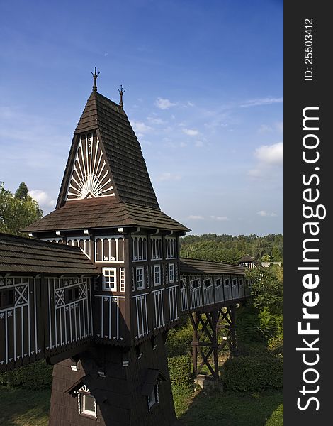 Covered wooden bridge by dusan jurkovic, nove mesto nad metuji