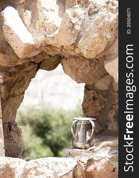 King's David ancestor's caves in ancient Hebron city of Israel