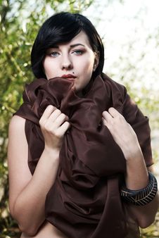 Girl Posing In A Tree Shade Stock Photography Girl Posing In A Tree Shade Stock Photography