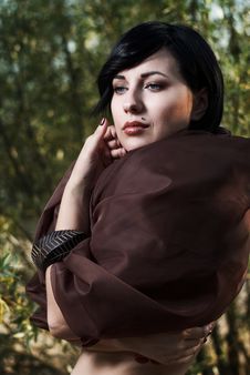 Girl Posing In A Tree Shade Stock Image Girl Posing In A Tree Shade Stock Image