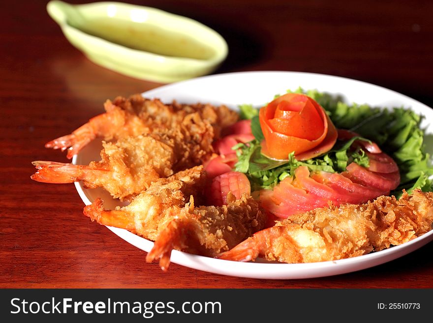 Thai cuisine, batter-fried prawns