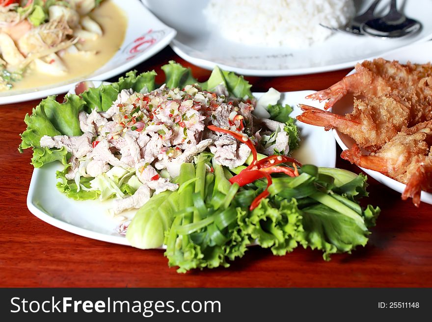 Pork Salad and Thai cuisine