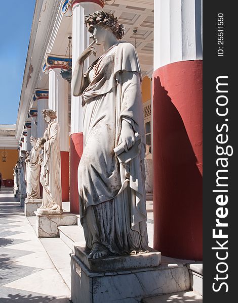 Statues in Achilleon Palace, Corfu, Greece