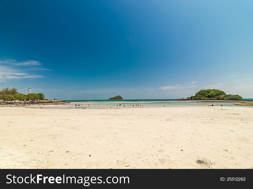 The sea and the beach.