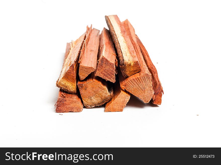 A lot of stack of tree taken on white background