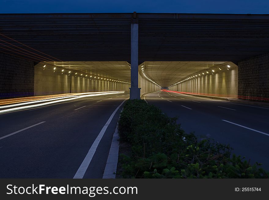A Tunnel At Night