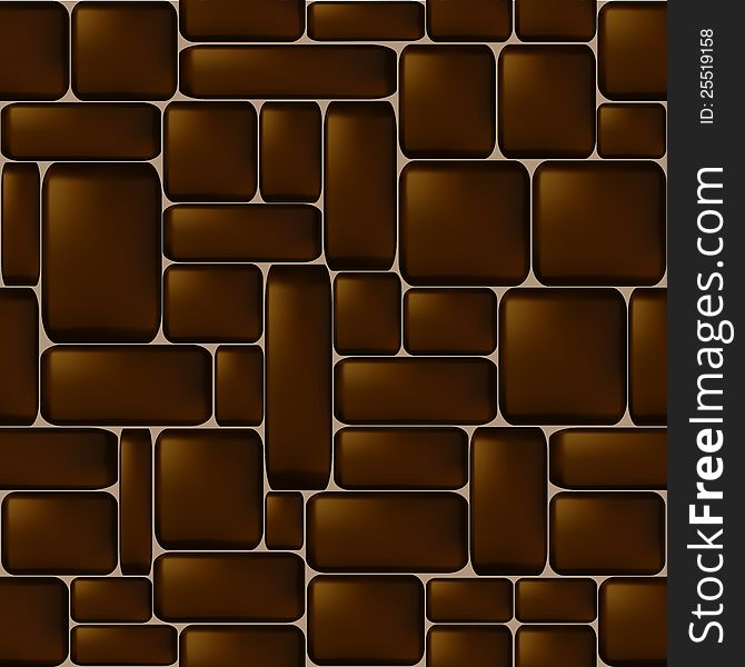 Seamless brown sleeken stone wall. Vector illustration. Seamless brown sleeken stone wall. Vector illustration.