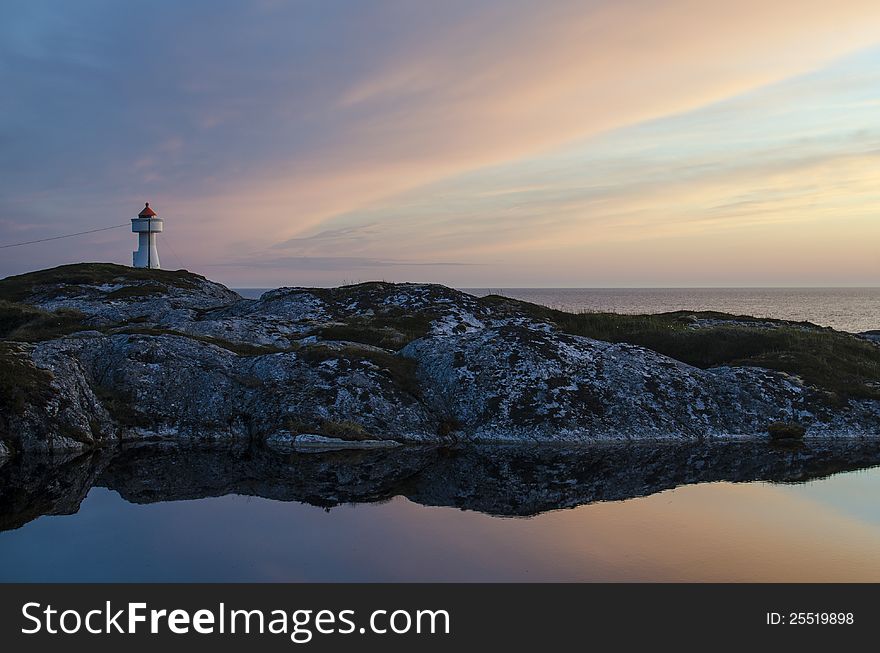 Lighthouse at the norwegian coast