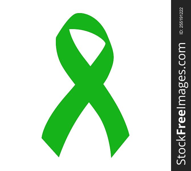 Green ribbon. Scoliosis, Mental health and other awareness symbol. Vector