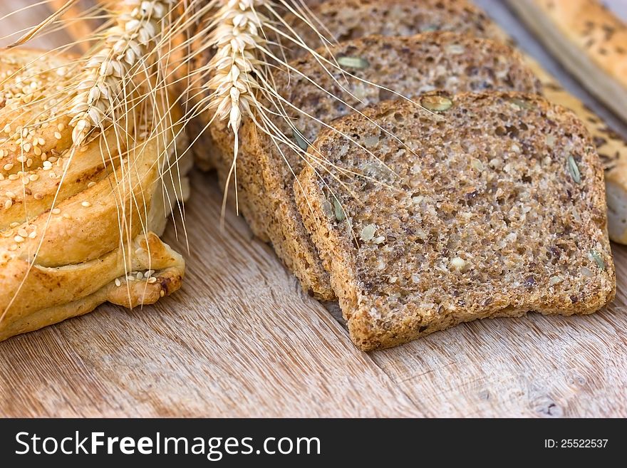 Various pastry and bread are the full meal pleasure. Various pastry and bread are the full meal pleasure