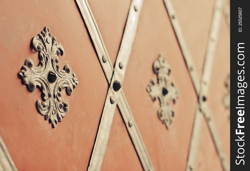 Gate With Rivets And Ancient Style Facing