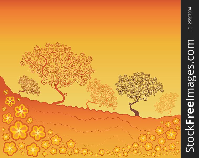 Autumn Season Trees Background