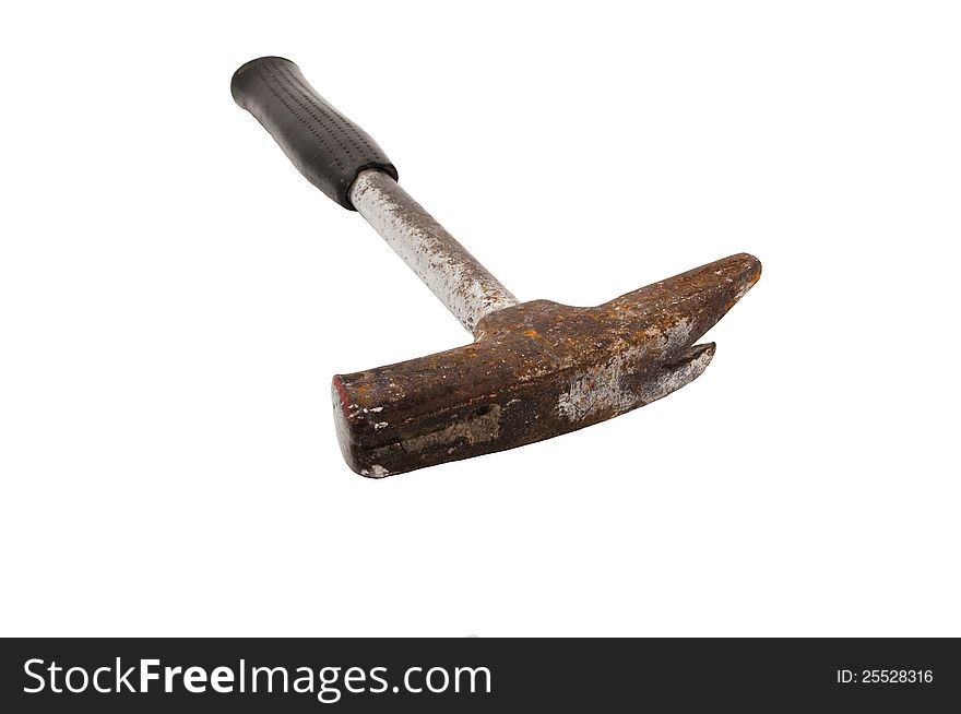 Old hammer isolated on a white background