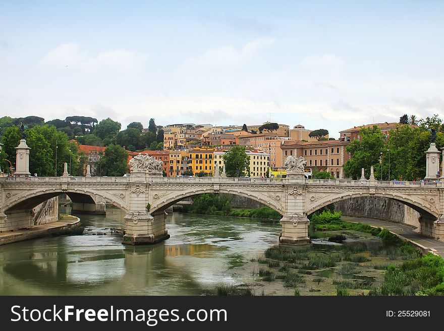 Bridge over Tiber, Rome, Italy